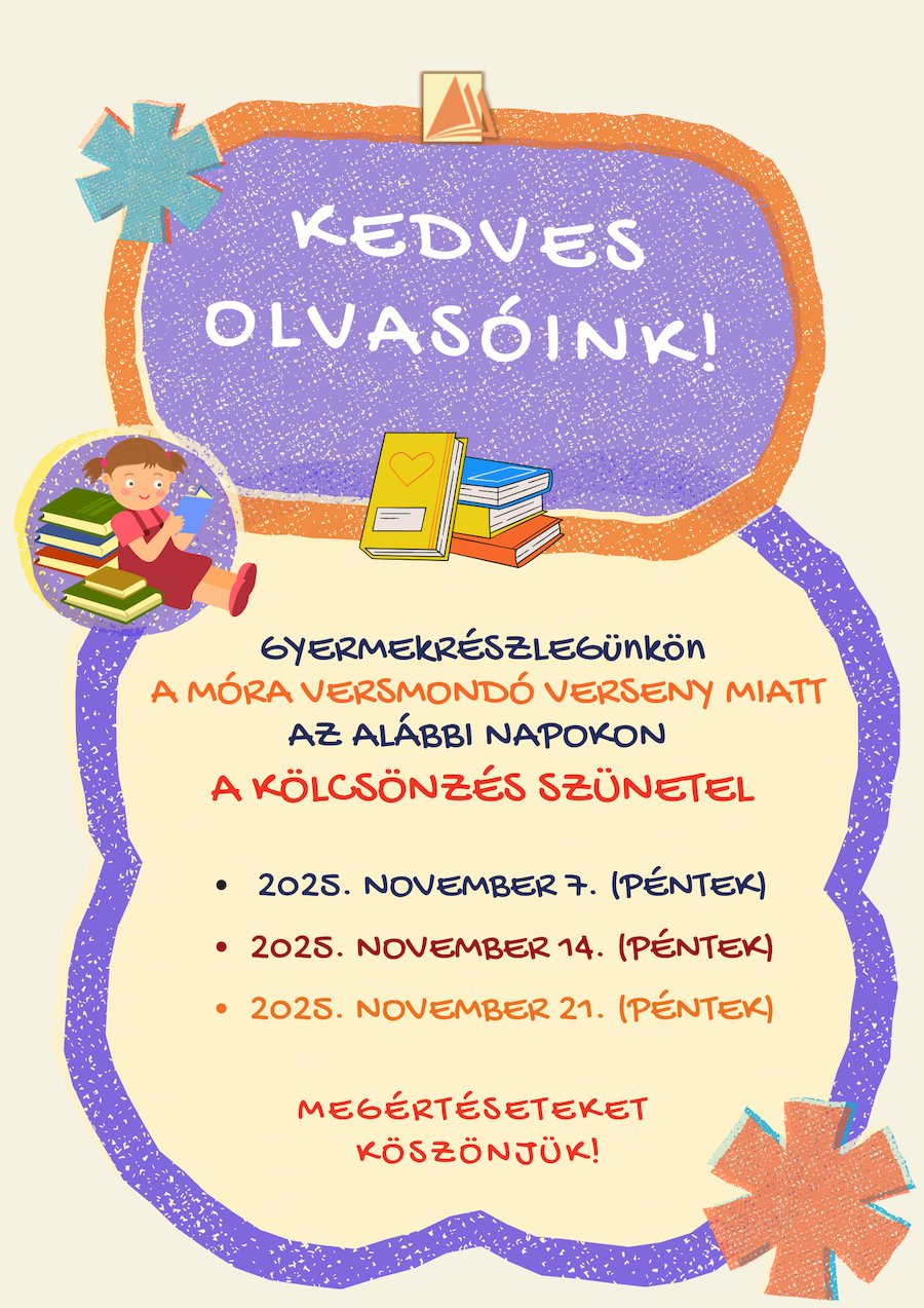 Tájékoztatás a Gyermekrészleg nyitva tartásáról