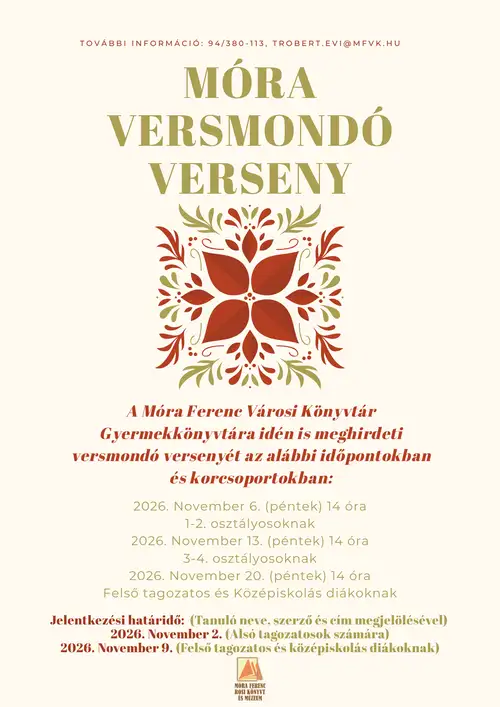 Idén is útra kelnek a legszebb rímek: Érkezik a Móra Versmondó Verseny!